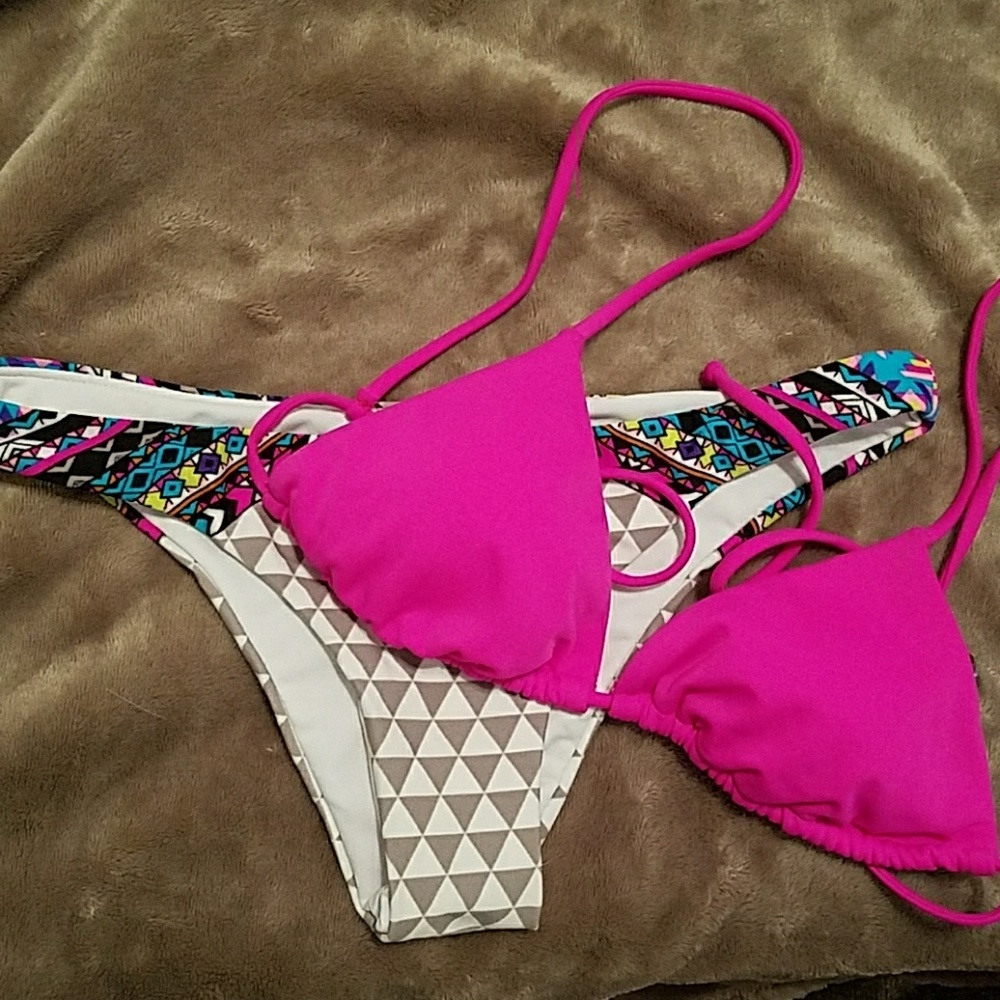LA Hearts Bright Bikini Set